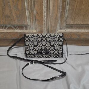 Brighton Elegant Black and Cream Heart Patterned Women's Bag
